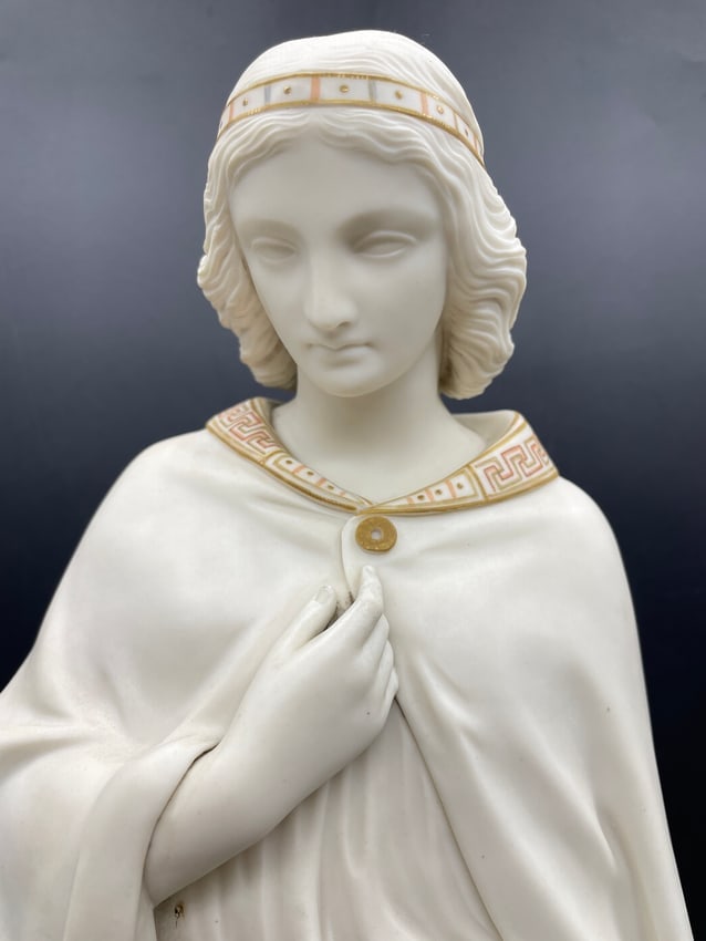 Antique 1860, COPELAND PARIAN HERMIONE STATUE - 7