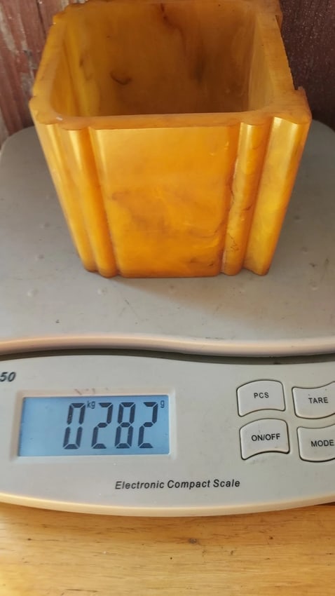 Antique marbleized BUTTERSCOTCH Catalin bakelite 282 grams Bakelite - 4