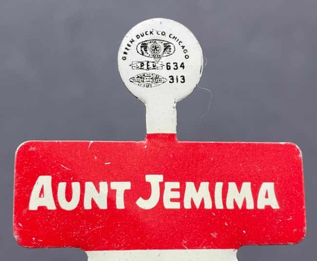 1950's Aunt Jemima Pancake Breakfast Club Bend Back Button NOS - 2