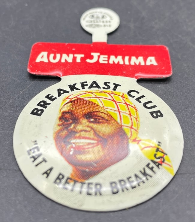 1950's Aunt Jemima Pancake Breakfast Club Bend Back Button NOS - 3