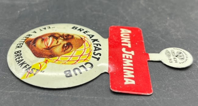 1950's Aunt Jemima Pancake Breakfast Club Bend Back Button NOS - 4