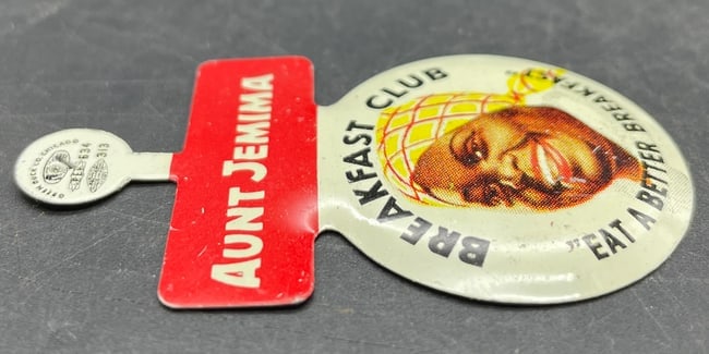 1950's Aunt Jemima Pancake Breakfast Club Bend Back Button NOS - 6