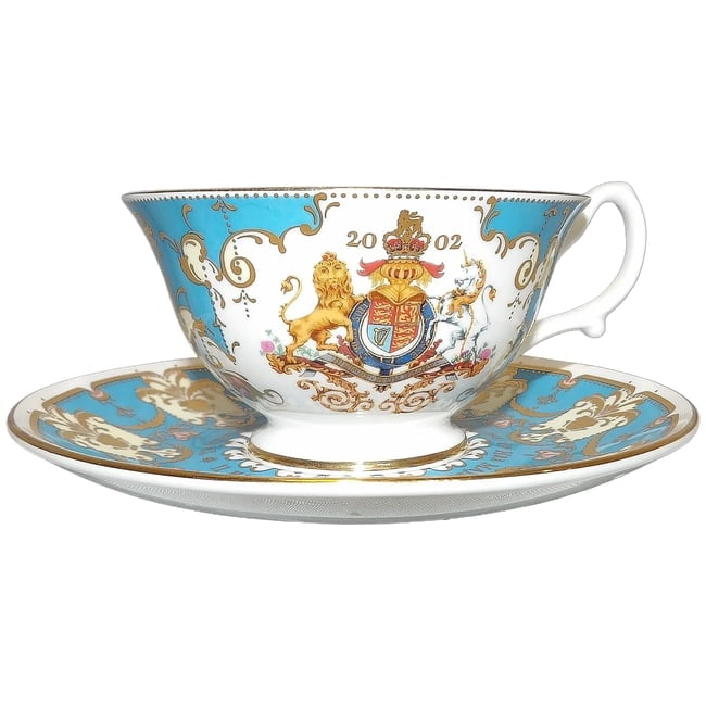 Royal Collection Bone China Cabinet Cup & Saucer Golden Jubilee of Queen Victoria: This Royal Collection Bone China Cabinet Cup & Saucer Golden Jubilee of Queen Victoria is in near MINT condition. NO chips, stains, flea bites or missing gold etc. It was used as display and never