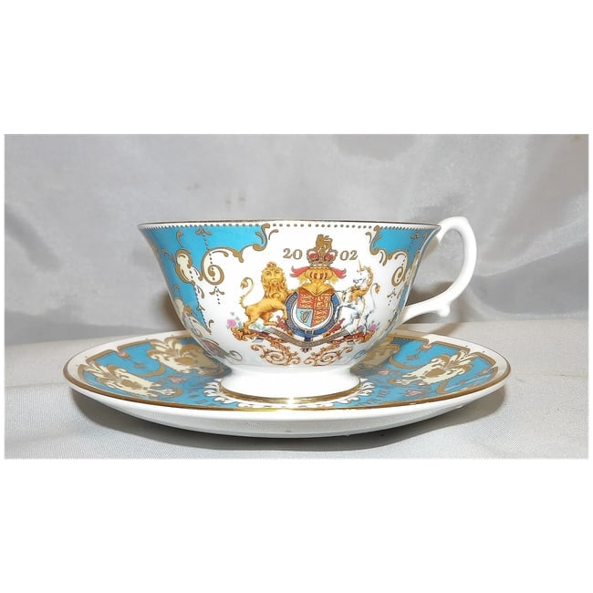 Royal Collection Bone China Cabinet Cup & Saucer Golden Jubilee of Queen Victoria - 2