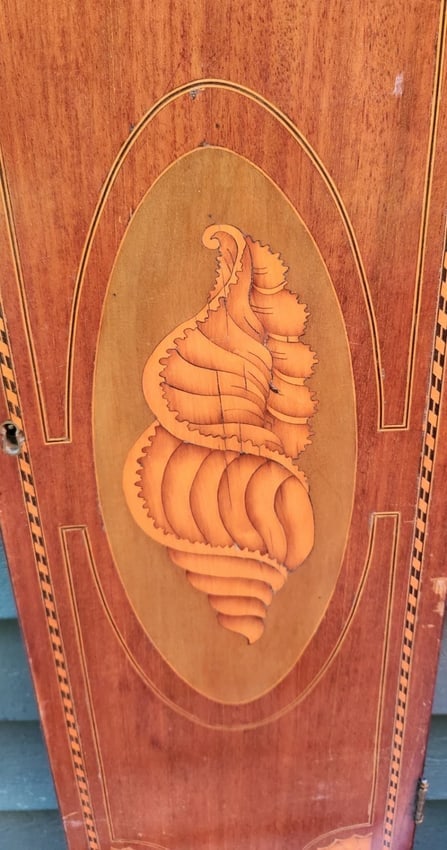 19th Century Inlaid Wood Conch Shell Door Panel Marquetry - 6
