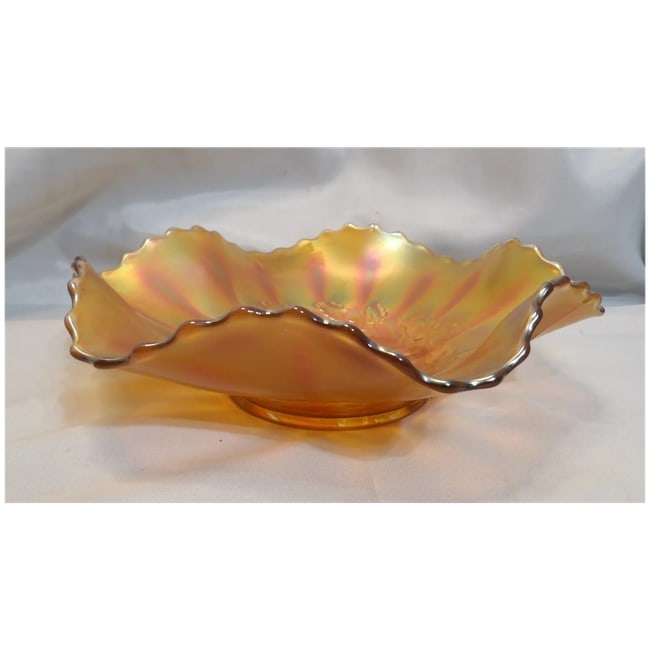 Antique Dugan Marigold Windflower Ruffled Rim Bowl - 4