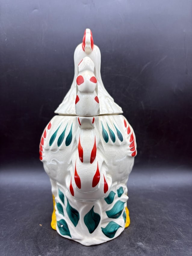Vintage Pottery Rooster Cookie Jar Hand Painted Pottery Guild America - 4