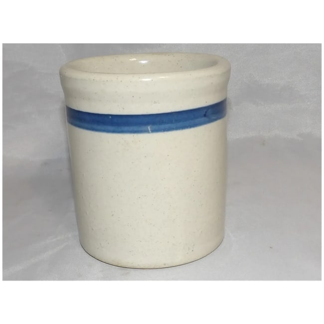 Heavy Crock Jar with Blue Band - 3