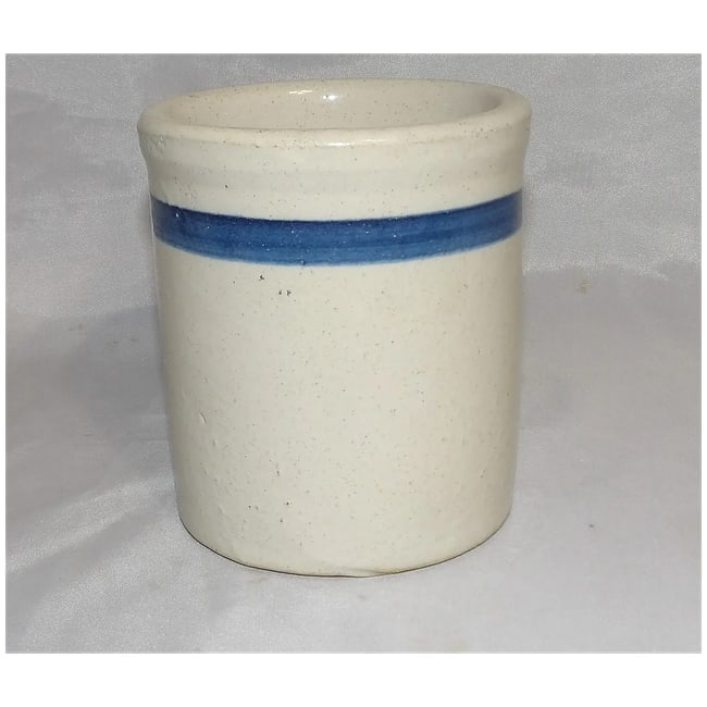 Heavy Crock Jar with Blue Band - 5