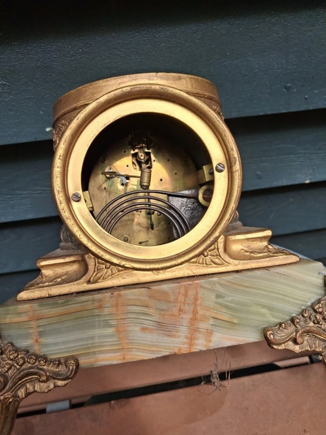 Antique Waterbury Ornate Clock 19th French Rococco Revival As Is parts - 4