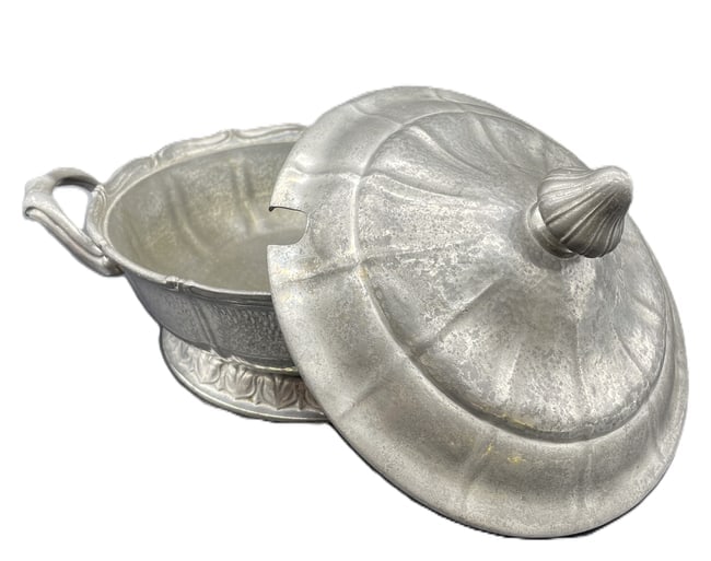 Antique circa 1900 Art Nouveau KAYSERZINN Pewter Tureen - 2