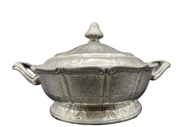 Antique circa 1900 Art Nouveau KAYSERZINN Pewter Tureen - 3