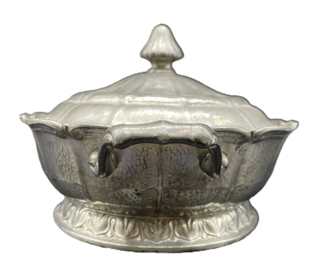 Antique circa 1900 Art Nouveau KAYSERZINN Pewter Tureen - 4