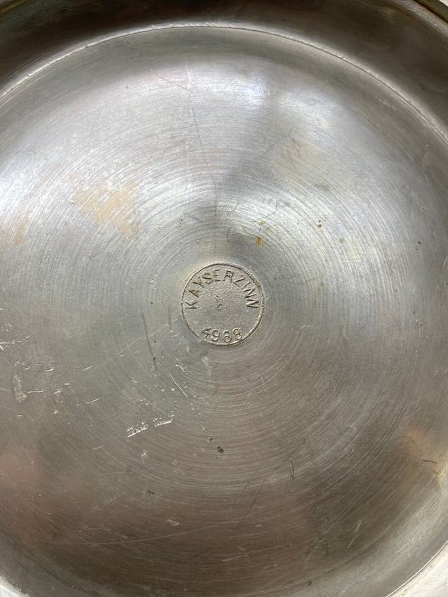 Antique circa 1900 Art Nouveau KAYSERZINN Pewter Tureen - 8