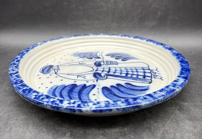 1992 Eldreth Stoneware Pottery Christmas Pie Plate - 6