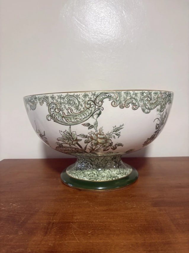Doulton Burslem Floral Punch Bowl: It measures 14" x 8" and is marked. It has no chips, cracks or repairs Shipping: Domestic: Flat-rate of $165.00 to anywhere within the contiguous U.S. International: Foreign shipping rates are