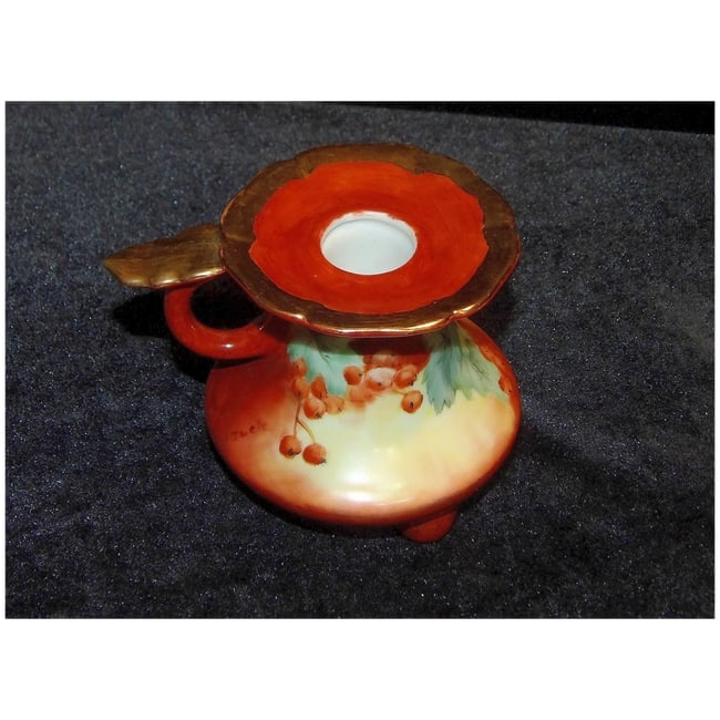 Hand Painted with 22kt Gold accent Candle Holder - 2
