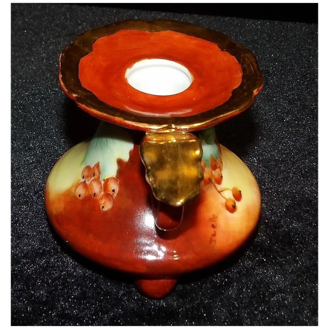 Hand Painted with 22kt Gold accent Candle Holder - 3