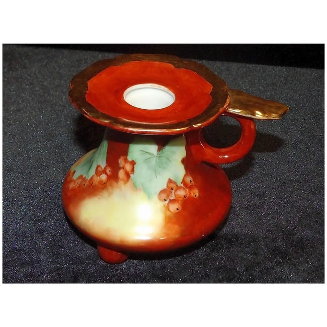 Hand Painted with 22kt Gold accent Candle Holder - 4