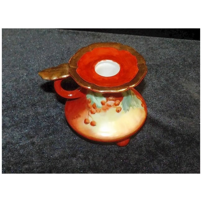 Hand Painted with 22kt Gold accent Candle Holder - 8