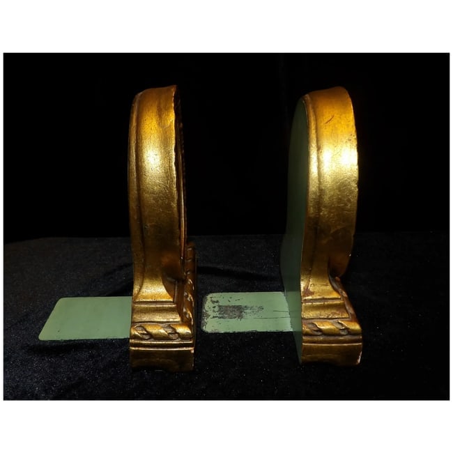 Antique Gold Leaf Portrait Bookends - 5