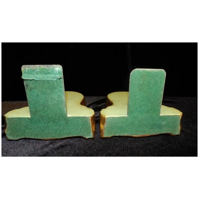 Antique Gold Leaf Portrait Bookends - 8