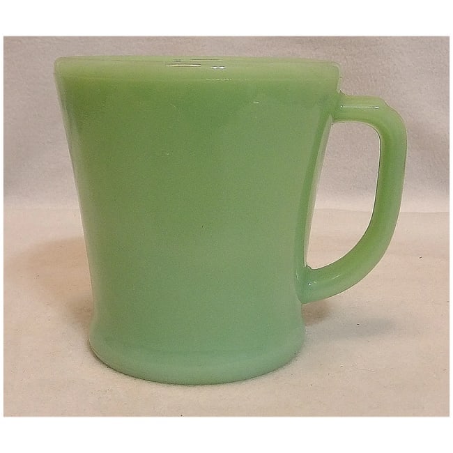 Rare Fire King Oven Glass D Handle Jadeite Coffee Mug - 2