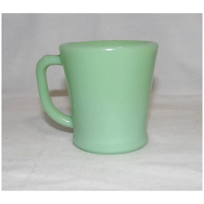 Rare Fire King Oven Glass D Handle Jadeite Coffee Mug - 4