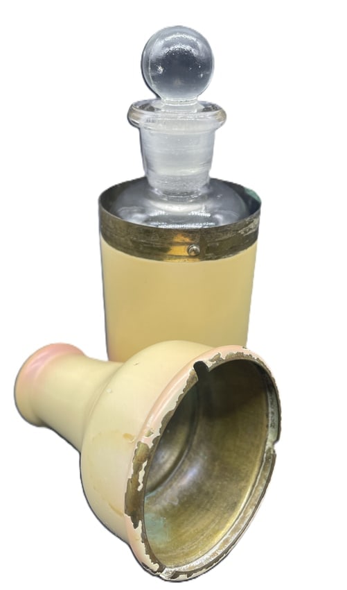 Rare European Glass Perfume Bottle With Enamel Travel Box (1 of 8)