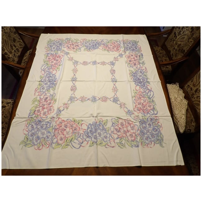 Floral Cotton Breakfast or Kitchen Tablecloth - 2