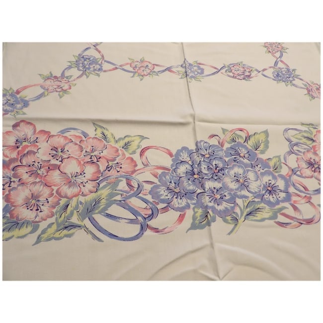 Floral Cotton Breakfast or Kitchen Tablecloth - 4