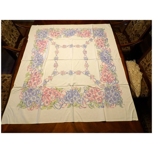 Floral Cotton Breakfast or Kitchen Tablecloth - 8