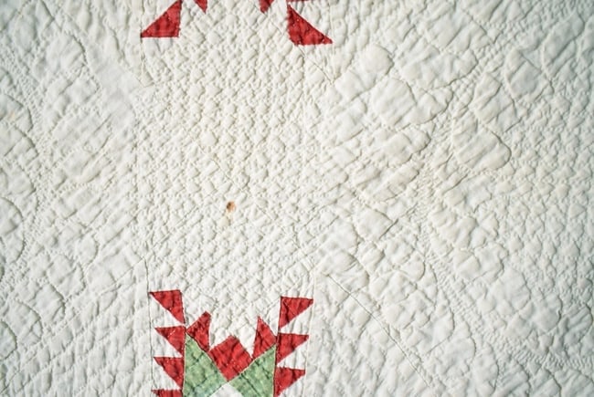 Feathered Stars Quilt Dated "1882" - 9