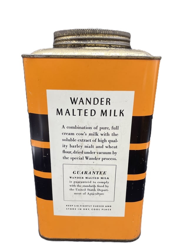 VINTAGE WANDER MALTED MILK TIN. COUNTRY STORE ADVERTISING - 3