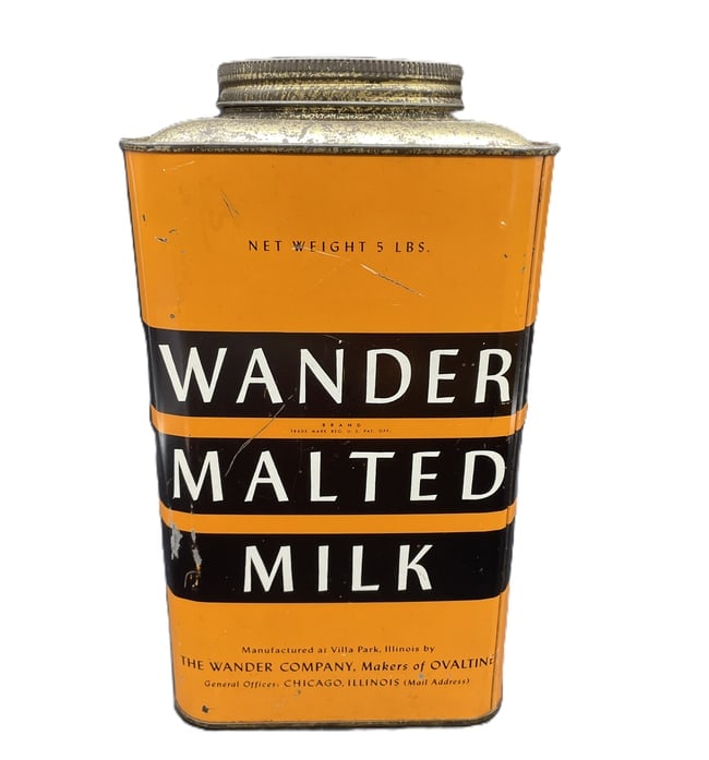 VINTAGE WANDER MALTED MILK TIN. COUNTRY STORE ADVERTISING - 4