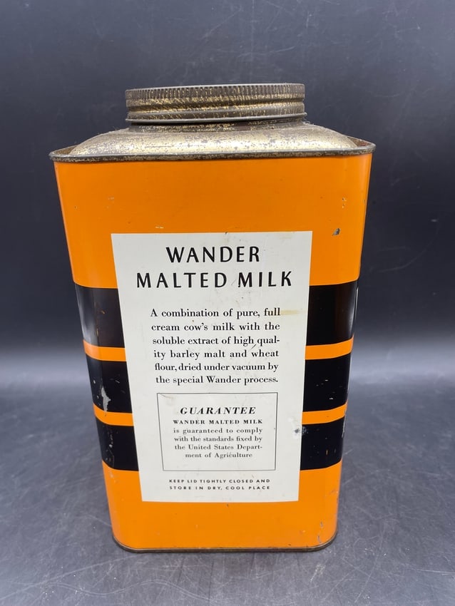 VINTAGE WANDER MALTED MILK TIN. COUNTRY STORE ADVERTISING - 6
