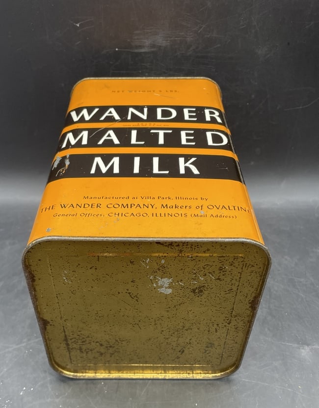 VINTAGE WANDER MALTED MILK TIN. COUNTRY STORE ADVERTISING - 8