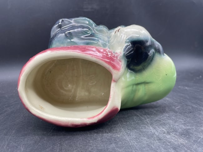 Vintage Planter Cat Kitten Sleeping by Shoe - 6