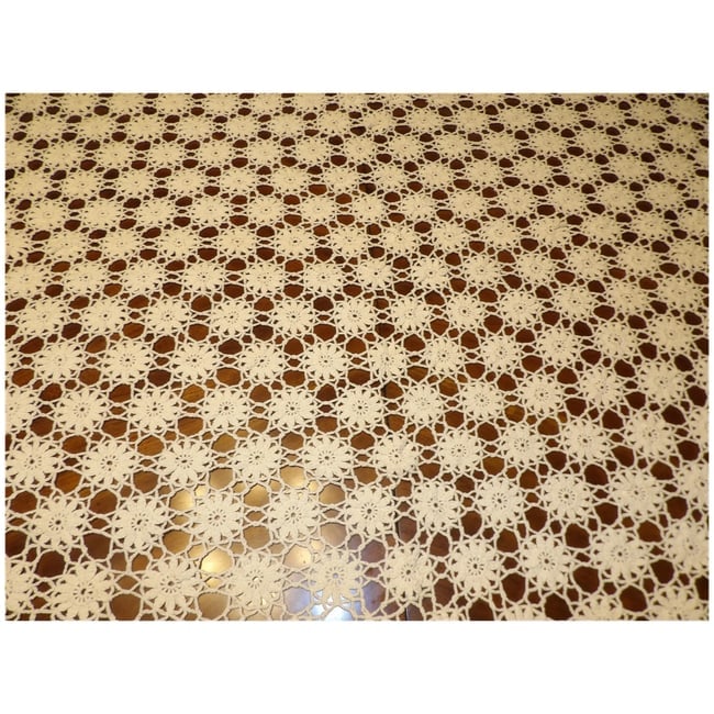 Hand Made Crochet Tablecloth or Full Bed Coverlet - 6