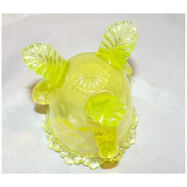 Degenhart "forget-me-not" Vaseline Glass Toothpick Holder - 8