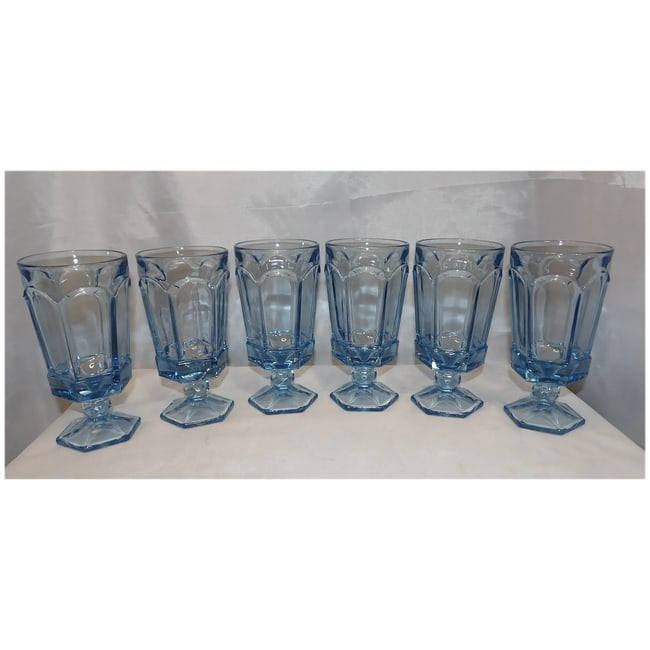 Fostoria Virginia Blue Iced Tea Glasses - 3