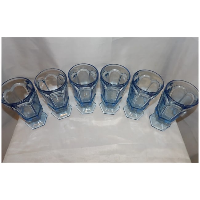 Fostoria Virginia Blue Iced Tea Glasses - 4