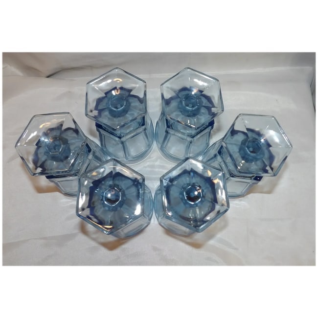 Fostoria Virginia Blue Iced Tea Glasses - 6