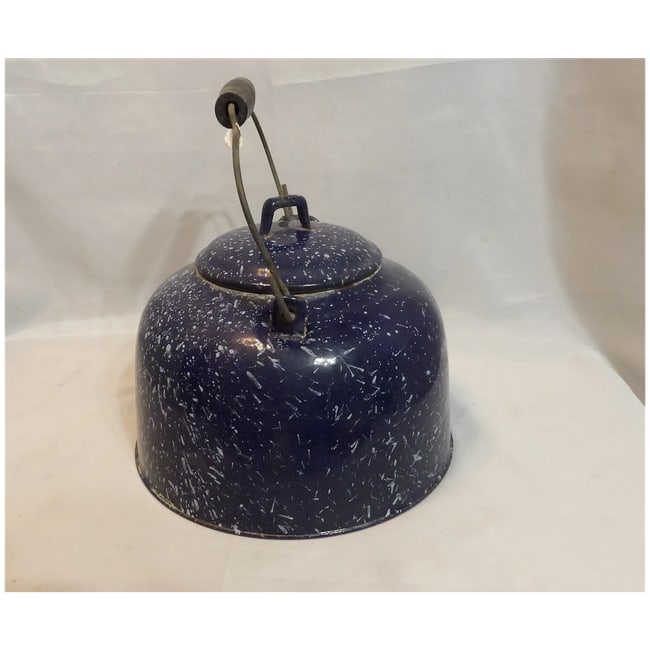 Blue Granite Enamelware Coffee Pot - 5