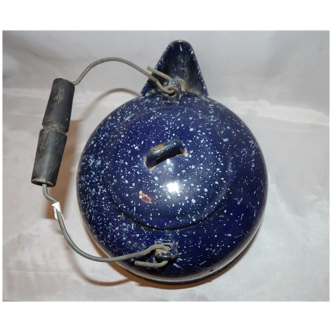 Blue Granite Enamelware Coffee Pot - 6