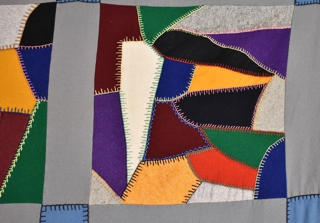 1920's Wool Crazy Quilt - 10