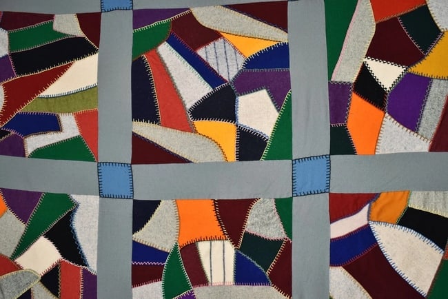 1920's Wool Crazy Quilt - 11