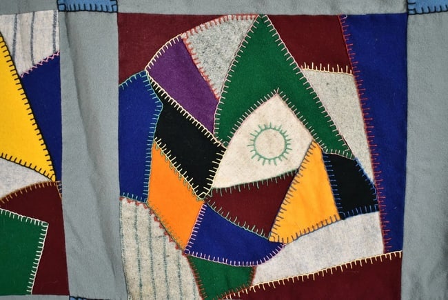 1920's Wool Crazy Quilt - 4