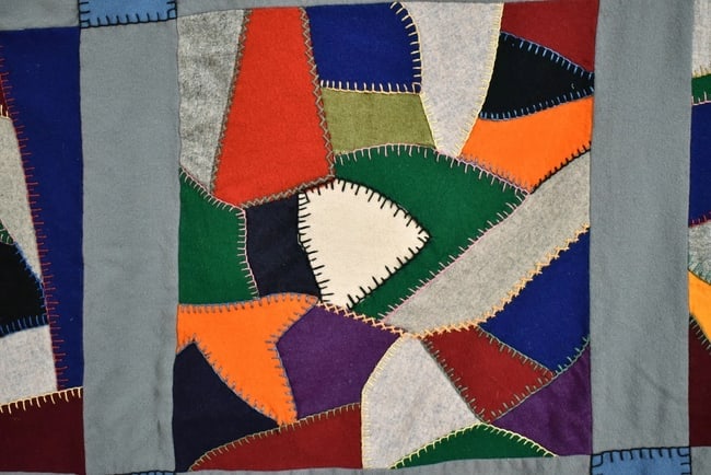 1920's Wool Crazy Quilt - 5
