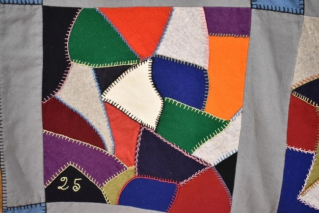1920's Wool Crazy Quilt - 6